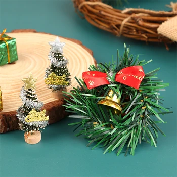 1:12 Miniatiūriniai Lėlių Kalėdų Dekoro Girliandą Kalėdų Eglutės Ornamentu Namų Modelį, Dekoro, Žaislų Lėlės Namas Priedai
