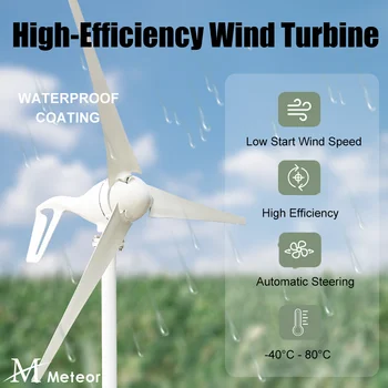 1000w Horizontalios Vėjo Turbinos Aukšto Efektyvumo vėjo malūnas 12v 24v Vėjo Energijos Generatoriai, Elektros Generatorius, Namų apyvokos Kempingas