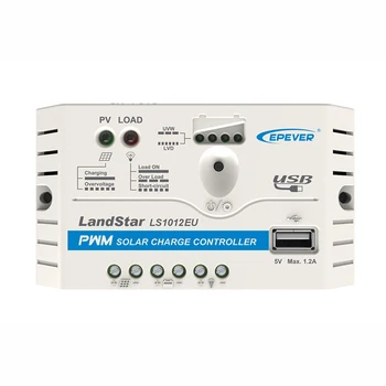 10A pwm saulės įkrovimo valdiklis LS1012EU 12V įkrovimo valdiklis su +5V/1.2 USB terminalas produkcija