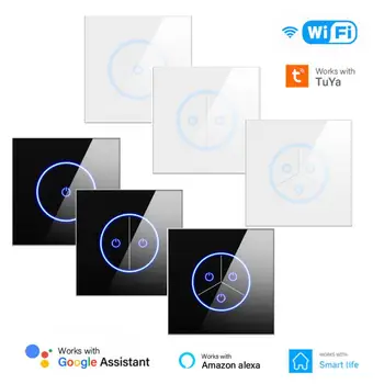 10A WIFI Tuya Smart Switch ES 1/2/3Gang Šviesos Jungiklis Alexa 
