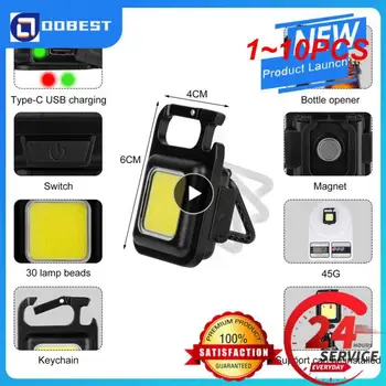1~10VNT Mini LED Žibintuvėlis Pultelio Šviesos Daugiafunkcinis Nešiojamas COB Kempingas Fotoblykstės USB Įkrovimo Darbas Žibintai žvejybos
