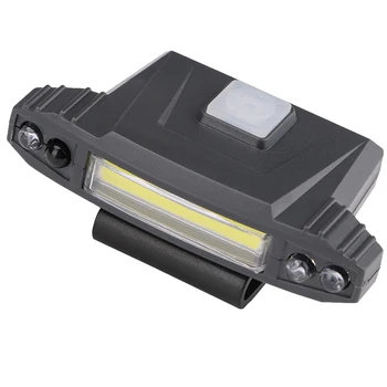 4 Režimai Sunku Skrybėlę Šviesos USB Įkrovimo Super Ryškus Nešiojamas Lauko COB LED 3W Reguliuojamo Kampo Žibintai Indukcijos Pėsčiųjų ABS