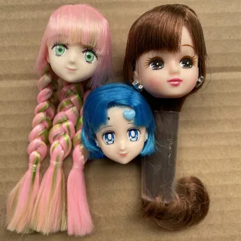 Anime Licca Lėlės Vadovai Sąnarių Įstaigų Spalvinga Ilgi Plaukai, Makiažas Lėlės Dalys Plaukų Padažu Lėlės Vadovai Jenny Licca Lėlės Priedai