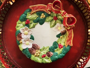 Europos rankomis dažyti lankas keramikos plokštės Vestuvių tortą plokštė Kalėdų puošmena kabo plokštė Namų desertas, saldainiai plokštė