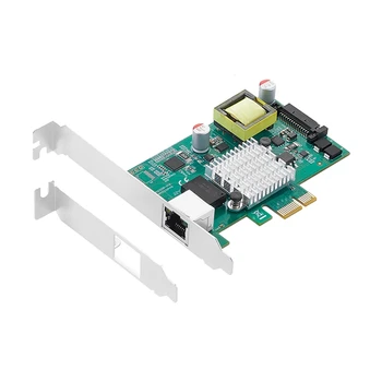 Gigabit ethernet Tinklo plokštė PCI-Express Ethernet Card PCIE 2,5 G Single Port RJ45 Gigabit Pcie X1 Poe+ 802.3 Ne I225 Lustas
