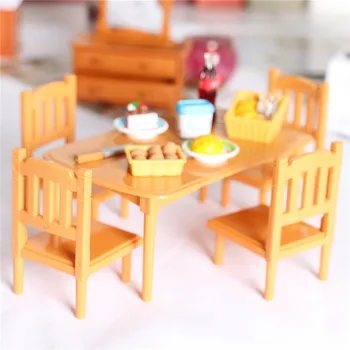 Lėlių Mini Modelis Baldai, Valgomasis Stalas ir Kėdė 1/12 BJD Lėlės Namas Priedai Miniatiūriniai Elementai, Virtuvės Apsimesti Žaisti Žaislai
