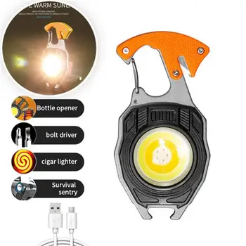 Mini LED Žibintuvėlis Pultelio Šviesos Daugiafunkcinis Nešiojamas COB Kempingas Fotoblykstės USB Įkrovimo Darbas Žibintai žvejybos Lanterna