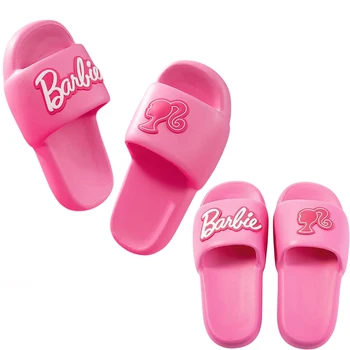 Pink Barbie Šlepetės moterims Kawaii Animacinių filmų Princesė Flip Flop Sandalai Minkštas Storas Dugnas Visas Rungtynes neslidus Šlepetės Dovanos