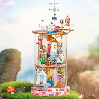 Vaikai Lėlės Namas Medinis Lėlių Namelis Miniatiūriniai Montavimas Įspūdį Žaislas DIYs